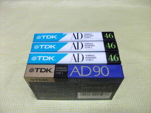 ■未開封■カセットテープ　TDK AD 46+90　●4本セット