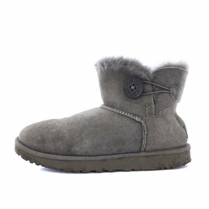 アグ オーストラリア UGG australia MINI BAILEY BUTTON ミニベイリーボタン ムートンブーツ ショートブーツ US7 24cm グレー F19013E /KH