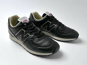 フルグレイン オールレザー New Balance M576CKK UK製 US8.5 26.5cm イギリス英国製 黒 ブラック×ベージュ NB スニーカー Made In England