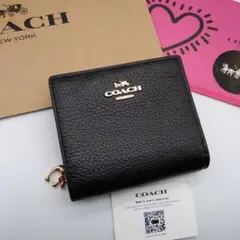 新品　COACH　折り財布　レディース　ブラック