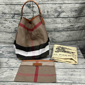 BURBERRY バーバリー CANVAS CHECK HOBO BAG ショルダーバッグ ポーチ付き 保存袋付き