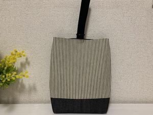 ♪ハンドメイド♪ シューズ入れ　ヒッコリー生成り