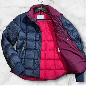 定価20万!!!激レア迷彩柄!!!【モンクレール MONCLER】LUMIERE◎高級ライン黒ロゴ◎ダウンジャケット◎サイズ2 L相当 カーキ グレー