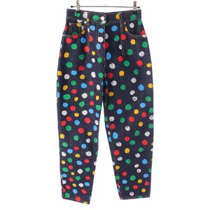 【ルイヴィトン】Louis Vuitton 草間彌生 PAINTED DOTS コットン デニム パンツ ジーンズ インディゴ 34 【中古】199639