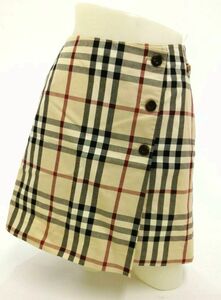 BURBERRY LONDON・バーバリー★ノバチェック柄 スカート ひざ丈 ミニ 160サイズ 綿／コットン おしゃれ かわいい レディース 中古 18-B135