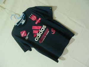 ssy6740 adidas アディダス 子供服 キッズ 半袖 ドライ Tシャツ ダークネイビー系 ■ フロントプリント ■ climalite サイズ130