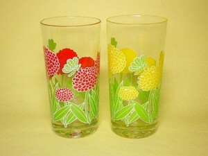 USAヴィンテージ georges briard ジョルジュ ブリアール holiday glassware 花柄グラス 4個セット タンブラー レトロ ミッドセンチュリー