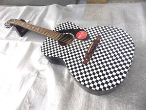 Fender フェンダー エレアコギター　Tim Armstrong Hellcat, Checkerboard　ティム・アームストロングシグネイチャーモデル　ストラップ付