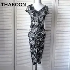 THAKOON タクーン　薔薇　フラワー　ドレープ  ミモレ　ロングワンピース