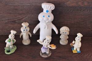 6ピースセット! ▼ ドゥーボーイ ドウボーイ ドーボーイ フィギュア ソルト＆ペッパー Doughboy 磁器製 1997年