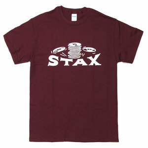 [XLサイズ]Stax（スタックス） Records クラシックロゴTシャツ エンジ