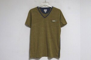 N7490:DIESEL(ディーゼル)ポケット付VネックTシャツ/カーキ/S:35