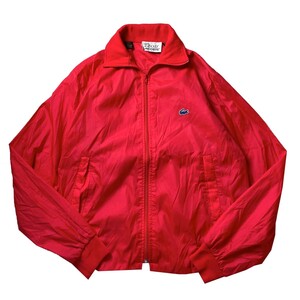 クラシックモデル! 70s 80s IZOD LACOSTE ラコステ ヴィンテージ ジップアップ ナイロンジャケット ブルゾン レッド 赤 メンズ 古着 希少