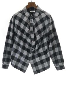 BALENCIAGA バレンシアガ 20SS SWING CANADIAN SHIRT スウィングチェックシャツ グレー 34 ITLHYNTHJX06