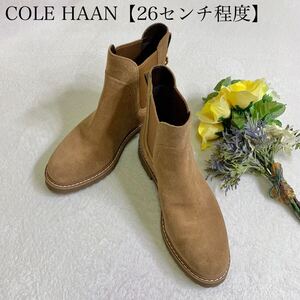 極美品　COLE HAAN コールハーン　サイドゴアブーツ スエード　ショートブーツ　ブラウン　8B 26センチ程度 