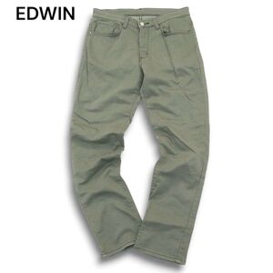 EDWIN エドウィン 秋冬 防風 裏起毛★ チェック ストレッチ パンツ Sz.34　メンズ グレー 日本製 大きいサイズ バイク　A4B05313_A#Q