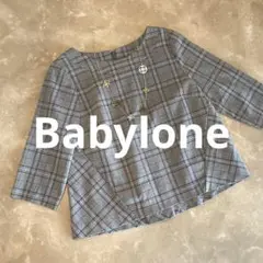 ★新品同様★Babylone★背中フリルチェック柄カットソー