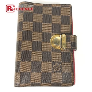 LOUIS VUITTON ルイヴィトン R21011 アジェンダ コアラ PM システム手帳 ダミエ 手帳カバー エベヌ ブラウン メンズ【中古】