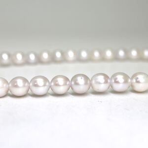 1円〜!!▲アコヤ本真珠ネックレス▲D 約26.0g 約40.5cm 約6.5-7.0mm珠 pearl necklace jewelry パール DB0/DB5 70