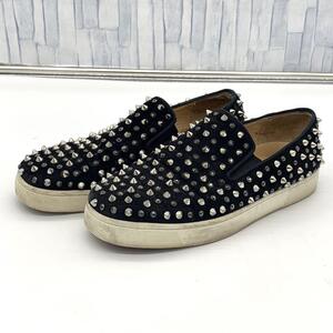 入手困難●クリスチャンルブタン スパイクスタッズ 36 1/2 スニーカー スリッポン Christian Louboutin スニーカーソール 靴 ローファー 