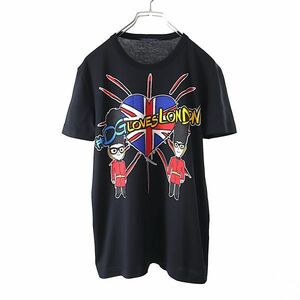 3-YI137【良品】ドルチェ＆ガッバーナ DOLCE＆GABBANA プリント Tシャツ カットソー ブラック 40 レディース