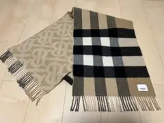 BURBERRY　バーバリー　カシミヤ100%　大判マフラー　モノグラム