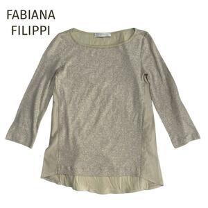 美品☆FABIANA FILIPPI☆ファビアナフィリッピ 切り替えニット カットソー ベージュ サイズ40