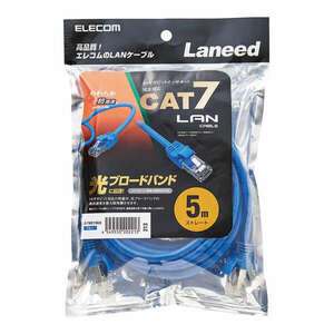 Cat7準拠LANケーブル やわらかタイプ 5.0m ケーブルが柔らかく取り回しがしやすい、スッキリと配線できる: LD-TWSY/BU5