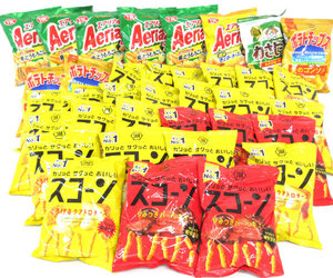 送料300円(税込)■ks621■◎スナック菓子(スコーン・エアリアル 等) 6種 36点【シンオク】