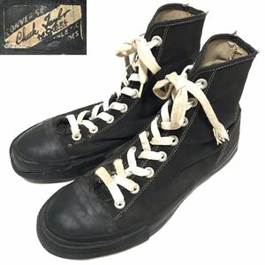 50s CONVERSE CHUCK TAYLOR FOOTBALL SHOE 黒 6 1/2 ビンテージ / コンバース チャックテイラー フットボール キャンバス ハイ 40s 60s