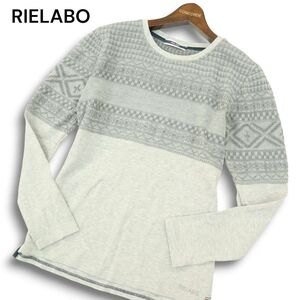 RIELABO リエラボ ニコルクラブ フォーメン 秋冬 ノルディック柄★ ニット セーター カットソー Sz.46　メンズ グレー　A4T11751_B#E