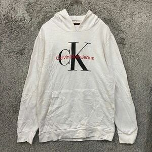 Calvin Klein Jeans カルバンクラインジーンズ スウェット パーカー プルオーバー サイズXL ホワイト 白 キッズ トップス 最落なし （B7）