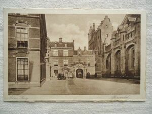 【絵葉書1枚】 Boinnenhof - Den Haag /L.Monnier-Amsterdam /オランダヴィンテージ ビネンホフクラシックカー都市街建築 ハガキ 32-8