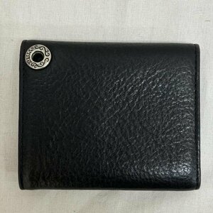 ビルウォールレザー TRIPLE FOLD WALLET シルバー ハトメ レザー ウォレット 小銭入れ無し 三つ折り 財布 財布 -