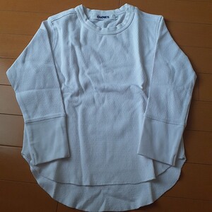 ロンT 長袖 カットソー 長袖Tシャツ　ホワイト　オムネス　OMNES キッズ120 ワッフル生地　しっかりした生地