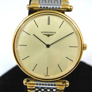 稼働〇 ロンジン L4.635.2 グランドクラシック メンズ ゴールド 腕時計 クオーツ LONGINES