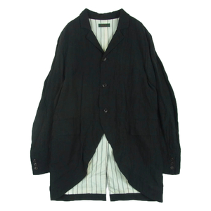 ジャンゴアトゥール Django Atour D-AL-J01B ANOTHERLINE TAIL WORQUE LINEN COAT テール ワーク リネン コート 黒系 42【中古】