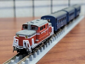 Bトレイン DD51機関車 旧型客車（青）4両セット 精密加工品 N化 動力付 KATO 鉄道模型 ディーゼル機関車 Nゲージ レイアウト ジオラマ