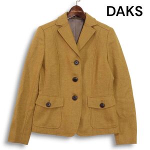 DAKS ダックス 英国 MOON生地♪ 秋冬 ウール ツイード テーラード ジャケット 日本製 Sz.38　レディース　K4T01528_A#N