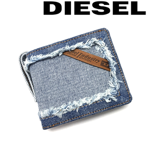 DIESEL ディーゼル 財布 ブランド 二つ折り HIRESH S.II ブルーデニム X08799-P4653-H1940