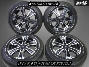 ●MID製 NITORO POWER 17インチ 6.5J ＋38 6H 6穴 PCD139.7 ホイール TOYO H20 2018年 215/60R17C タイヤ 4本セット 即納 ハイエース