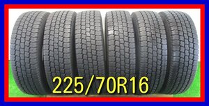 ■中古タイヤ■ 225/70R16 117/115L LT TOYO DELVEX M934 ６本セット トラック等 スタッドレス 冬タイヤ 送料無料　B857