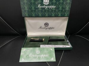 デッドストック Montegrappa 1912 モンテグラッパ 万年筆 文房具 筆記用具 ブラック ×ゴールド NHK刻印 アンティーク