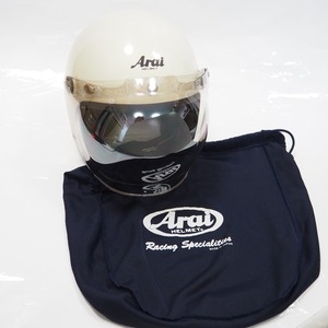 Th972402 アライ ジェットヘルメット クラシックSW シャインアイボリー 55-56サイズ arai 中古