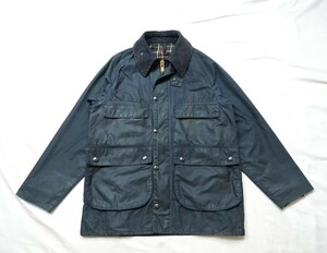 80s Barbour bedale　バブアー　ビデイル　　c36 1983 ターコイズ　ネイビー　2クラウン　2クレスト　YKK棒ジップ　4ポケット