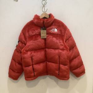 Supremeシュプリーム　nd92001I 2020a/w ×THE NORTHFACE FAUX FUR NUPTSE JACKET フェイクファー　ヌプシ　サイズM レッド　633692