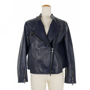 3.1 フィリップリム 3.1 phillip lim モーターサイクルジャケット レザー ライダース 8 紺 ネイビー F112-6725NPO レディース