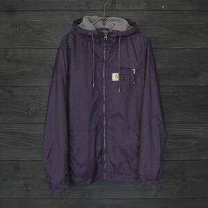 ★Carhartt★カーハート★ナイロンフリースパーカ★パープル×グレー★M(8/10)