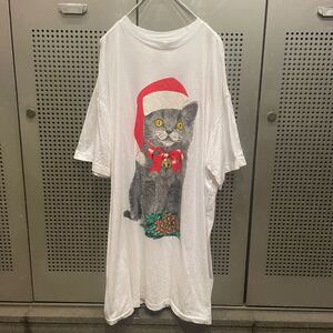 古着　ヴィンテージ　vintage Tシャツ　プリントTシャツ　ビックサイズ　ワンピース　クリスマス　サンタ　カラフル　派手　個性派