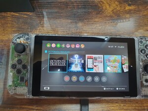 激レア 送料込 バッテリー強化版 スーパーカスタムクリアーカラー 任天堂 Nintendo Switch ニンテンドースイッチ本体 ジョイコンセット